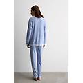 pigiama lungo in modal con pizzo donna blu taglia m