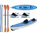 tahe canoa rigida tobago pack blue/grey 112842 + 2 pagaie touring-1 fissa + 2 schienalini standard