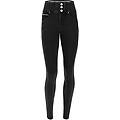 pantaloni n. o. w. skinny a vita alta in jersey denim jeans nero-cuciture in tono donna xxs
