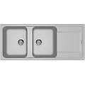 new lm250079 lavello life 500 116x50cm 2 vasche aluminium 79