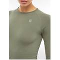 top corto a manica lunga in tessuto seamless beetle green donna medium/large