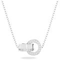 pendente hollow anello concatenato bianco placcato rodio os