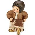 bimbo con carriola di legna presepe classico variante bianca