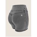 jeggings n. o. w. short skinny a vita alta in tencel denim jeans nero-cuciture in tono donna medium