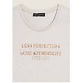t-shirt donna manica lunga con grafica metallizzata white sand donna medium