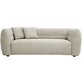 divano 3 posti in tessuto effetto velluto testurizzato beige joya