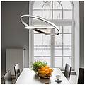 gea luce sospensione moderna iole alluminio titanio e silicone led 2 luci 42w