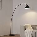 lampada ad arco triangolo nero altezza 195 cm metallo e27