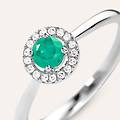 anello solitario charlotte oro bianco smeraldo diamante collezione charlotte misura 50 oro bianco