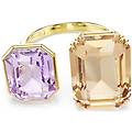 SWAROVSKI anello aperto millenia taglio ottagonale multicolore placcato color oro 55