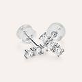 orecchini pendenti trilogy claire oro bianco cubic zirconia collezione claire oro bianco