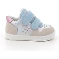sneakers da bambina celeste e argento con strap taglia 18