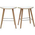 sgabelli da bar legno chiaro e bianco h65 cm (set di 2) meadow