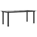 - tavolo da pranzo per giardino vetro alluminio 190x90x74 cm nero
