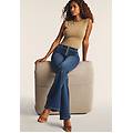 jeggings wr. up skinny vita alta con tasche squadrate denim indigo+beige seams donna xx large