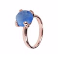 anello cocktail medio con pietra naturale tonda