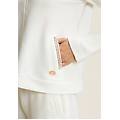 felpa in viscosa a costine con collo alto e zip star white donna medium