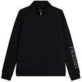 felpa zip con collo alto e logo con perline dorate