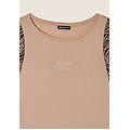 t-shirt senza maniche con dettagli dorati e animalier pink zebra animalier donna extra small