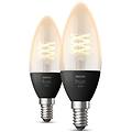 hue white confezione da 2 lampadine a candela led intelligenti a filamento 4 5 w e14 luce bianca