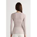 maglia scollo a v in modal ultralight con cashmere donna naturale taglia m