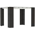 - gazebo pergola da giardino 3x3m con tenda scorrevole struttura in metallo e rattan pe nero
