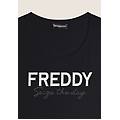 t-shirt donna in jersey con logo in strass nero donna extra large
