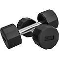 set 2 manubri a 12 lati da 5 kg 25x9. 5x9. 5 cm nero