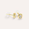 orecchini lobo punto luce bon ton oro giallo cubic zirconia collezione bon ton oro giallo