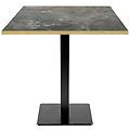 tavolo milan con bordi color ottone 70x70x75 cm (lxlxh) piano tavolo grigio pietra struttura nero