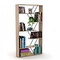 mobile libreria scaffale soggiorno ufficio 6 ripiani rovere 84x24xh. 157 (rovere chiaro cons 4