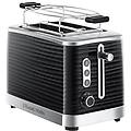 tostapane nero 2 fette struttura lucida color nero fessure per toast extra larghe 6 livelli di