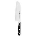 - coltello santoku in acciaio lunghezza 18 cm colore nero e argento linea professional s