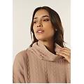 maglia donna in felpa bonded a trecce con collo a tubo fawn donna small