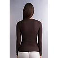 maglia manica lunga in modal con cashmere e scollo a barchetta donna marrone taglia xl