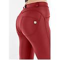 pantaloni push up wr. up curvy con gamba superskinny similpelle deep claret donna large