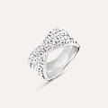 anello fascia aura acciaio cristallo collezione aura misura 52 bianco