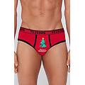 slip in cotone con logo stampa natalizia uomo rosso tama&ntilde;o m