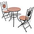 - tavolo da bistro 60 cm con mosaico e 2 sedie colore terracotta