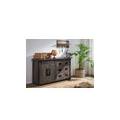 credenza in legno di mango 140x45x85 grigio scuro laccato railway #221