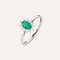 anello solitario kate charlotte oro bianco smeraldo diamante collezione charlotte misura 56 oro