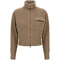 cardigan crop 'shiny flap detail'