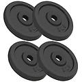 - trade shop set di 4 dischi per pesi manubri da 5 kg in ghisa bilanciere f 30mm colore nero
