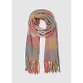- sciarpa a quadri multicolor con frange donna grigio/rosa taglia one size
