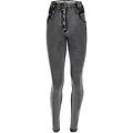 jeans wr. up in denim navetta vita altissima con inserti skyline denim black-seam black donna