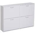 - scarpiera salvaspazio capacità 24 ingresso e camera da letto legno 120x24x81cm bianco