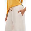 pantaloni taglio culotte gamba ampia in lino viscosa jet stream donna medium