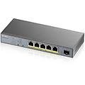 switch managed per cctv 5 porte gigabit poe (budget 60w) + 1 porta sfp nflex gs1350-6hp-eu0101f