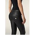 pantaloni push up wr. up skinny vita media similpelle nero donna extra small