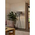 lampada da terra fondachelli nero con paralume in tessuto h 151. 5 cm e27